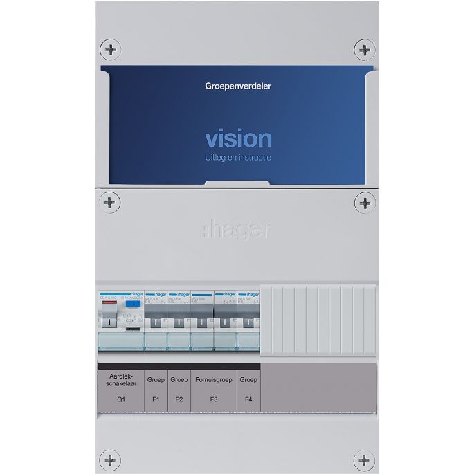 Groepenkast Hager | 3 Groepen 2 x Lichtgroepen 1 x Fornuisgroep | 1 Fase | VKG200C-F