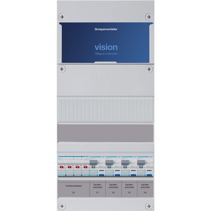 Groepenkast Hager | 4 Groepen 4 x Lichtgroepen | 3 Fase | VKG040K