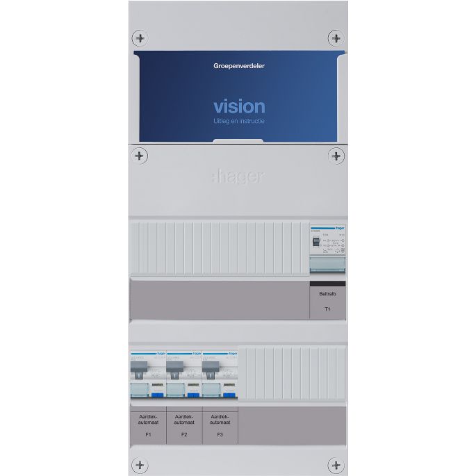 Groepenkast Hager | 3 Groepen 3 x Lichtgroepen 1 x Beltransformator | 3 Fase | VKG030U-T