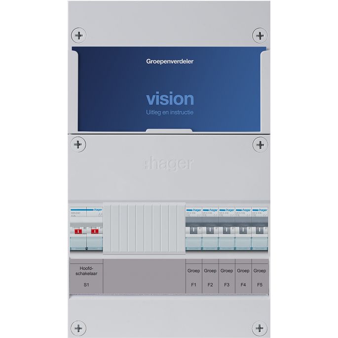 Groepenkast Hager | 5 Groepen 5 x Lichtgroepen | 1 Fase | VKG005A