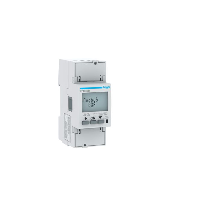 HAGER ECR180D KWH-METER 1F 80A 2MOD MID