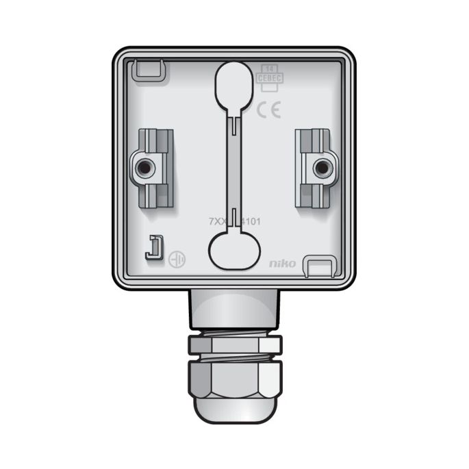 Niko Hydro wit | Opbouwbak 1-voudig met 1x M20 ingang | 701-84151