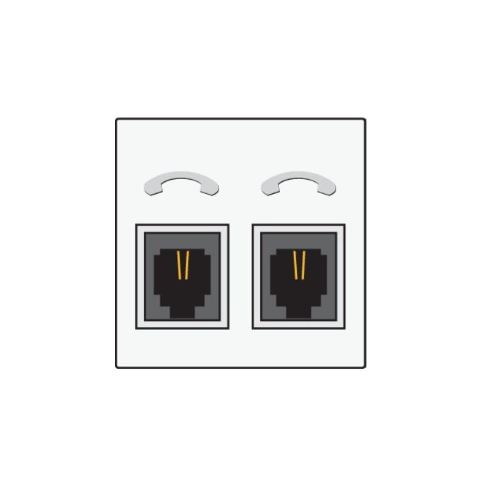 NIKO 101-69032 TELEF AANSL 2X RJ11 45X45 WT