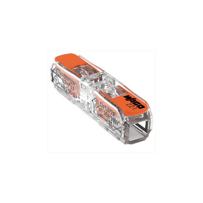 WAGO 221-2411 / Doorvoer lasklem 2-voudig / 0.2 - 4.0mm² / 10 stuks