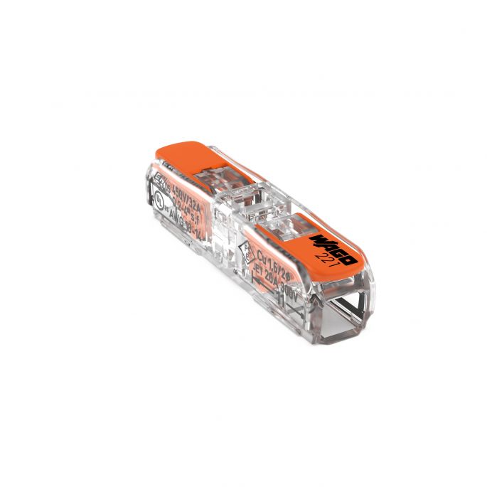 WAGO 221-2411 / Doorvoer lasklem 2-voudig / 0.2 - 4.0mm² / 10 stuks