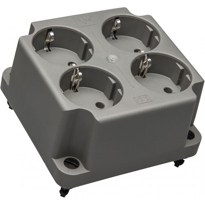 ABB HAF 3640W4 S - Deksel met 4-voudige wandcontactdoos - gerecycled kunststof - 1SPA007130F9260