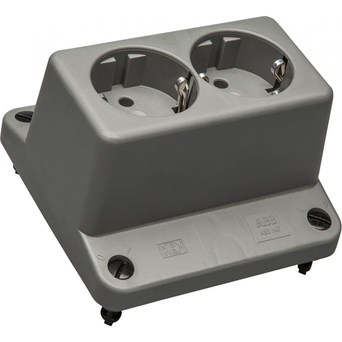 ABB HAF 3640W2 S - Deksel met 2-voudige wandcontactdoos - gerecycled kunststof - 1SPA007130F9230