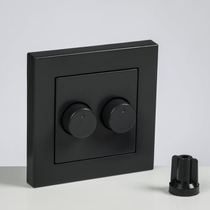Antraciete ION Duo Dimmer afdekplaat.