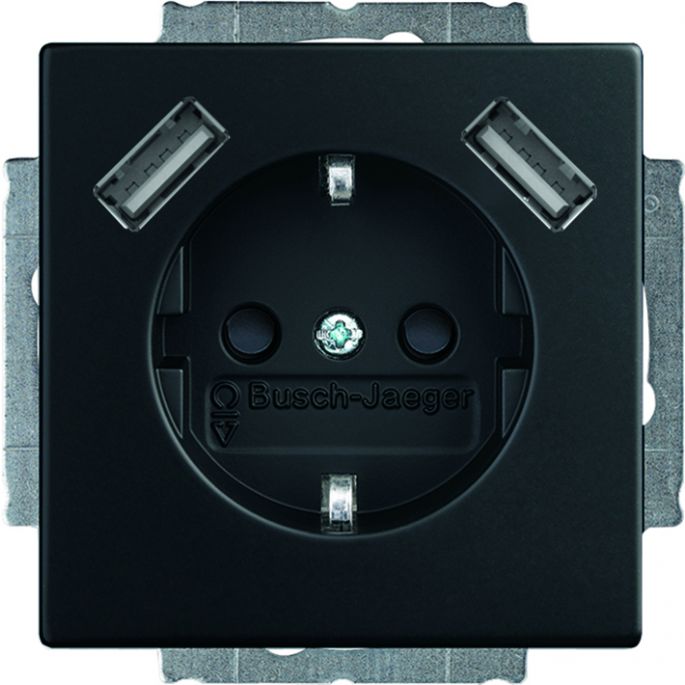 ABB BUSCH- 20 EUCB2USB-885 WCD RA KV + 2XUSB-A VOEDING F-