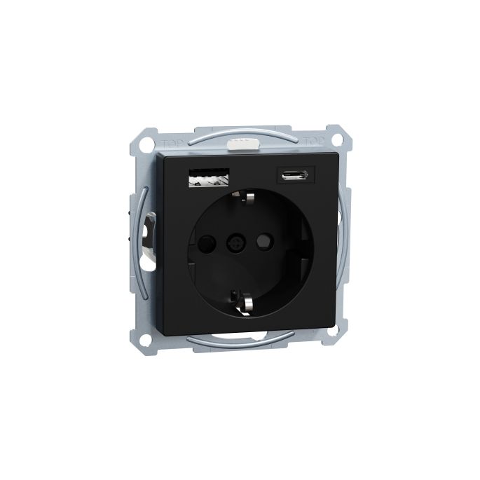 SCHNEIDER MEG2367-0403 SYSTEEM-M USB A+C MAT ZWART