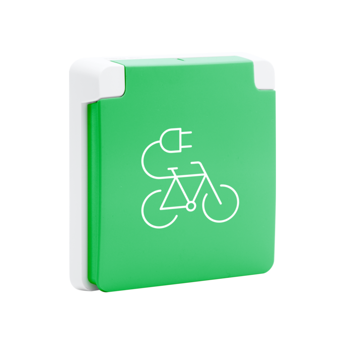 Niko Hydro wit | Wandcontactdoos fietsoplaadpunt met randaarde en kinderbeveiliging | 701-36870