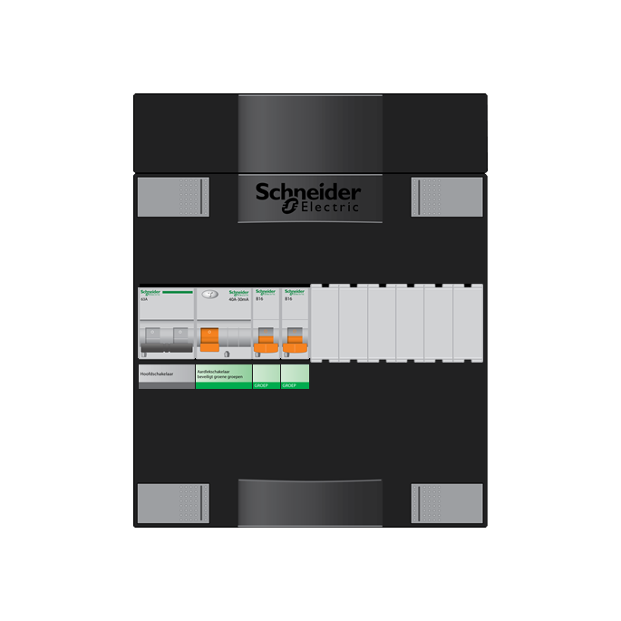 Groepenkast Schneider | 2 Groepen 2 x Lichtgroepen | 1 Fase | ADV22004H1