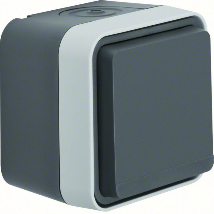 BERKER 47403515 / Wandcontactdoos met randaarde en behuizing / W.1 Grijs