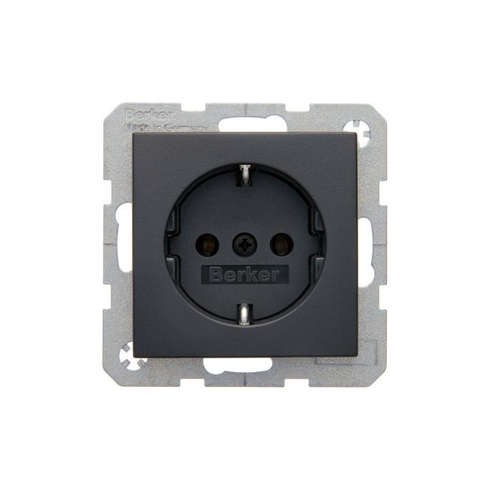 Berker | Wandcontactdoos randaarde | S.1/B.3/B.7 Antraciet Mat | 47431606