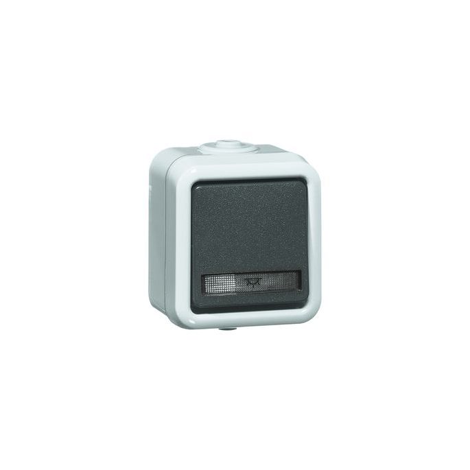 PEHA 655 WAB GL - 1-voudig maakcontact terugverend met controleverlichting (compleet)