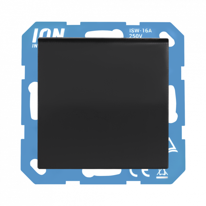 ION Wandcontactdoos RA met Klapdeksel V1/J1 Mat Zwart 10.300.316