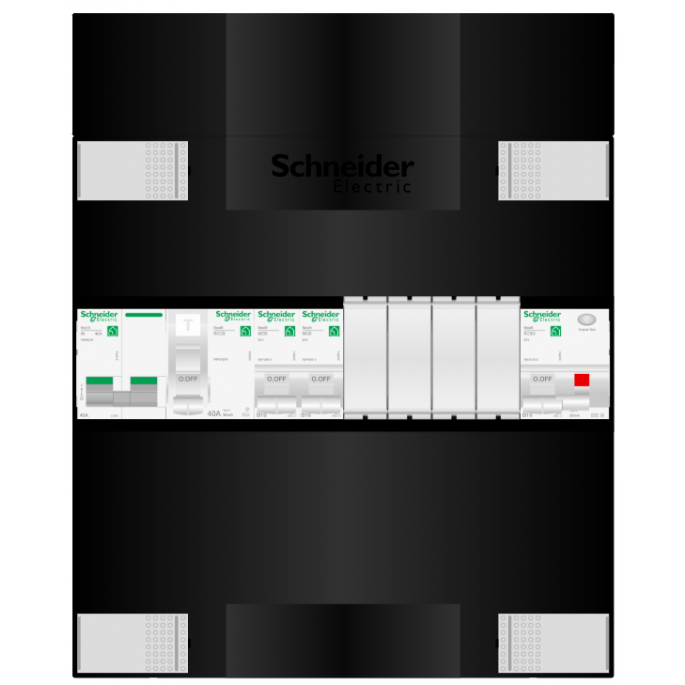Schneider groepenkast 1 fase met 2 groepen en aardlekautomaat ADVA11224H1