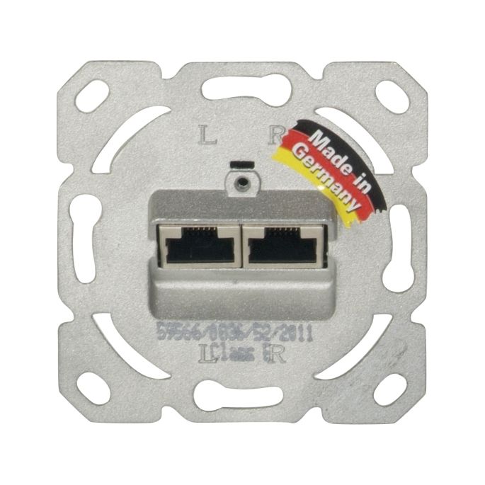 Universele RJ 45 inbouw-datadoos Cat. 6, 2-voudig