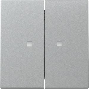 Gira schakelwip 2-voudig met controlevenster / Systeem 55 aluminium mat / 363126
