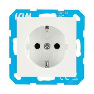 ION Wandcontactdoos RA met kinderbeveiliging V1/J1 Alpin Wit 10.300.214