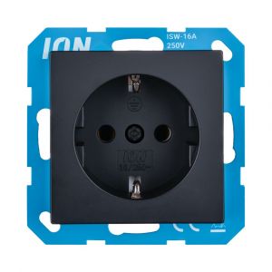 ION Wandcontactdoos RA V1/J1 Mat Zwart 10.100.020