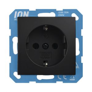 ION Wandcontactdoos RA E1 Mat Zwart 10.302.016