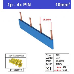 SEP P01104B00 Kam 1f PIN 4p 35,6mm blauw