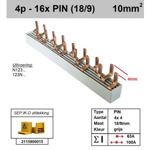 SEP P04016G40 kam 4f PIN 16p, 9/18mm (4mm)