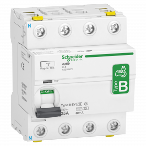 Schneider Acti9 aardlekschakelaar | 25A, 30mA, Type B-EV, 4-polig | A9Z51425
