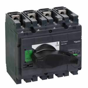 Schneider Electric Compact INS250 lastscheider | 250A, 4-polig met zwarte draaigreep | 31107
