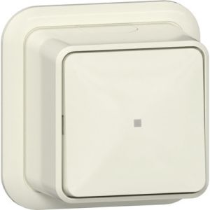 Gira pulsdrukker maakcontact 1-polig met apart meldcontact opbouw crème / 315210