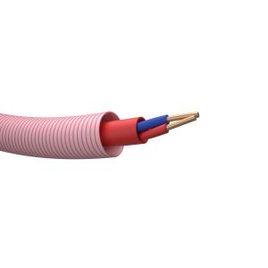 Draka Flexbuis voorbedraad Brandmeld signaal kabel rood 2x0,8mm DCA Rol 100 meter 836093F3