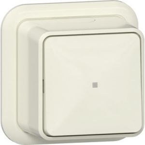 Gira pulsdrukker wisselcontact 1-polig met controlevenster opbouw crème / 315610