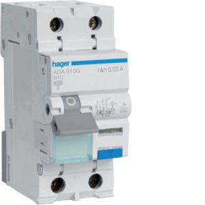 Hager aardlekautomaat / 1-polig + nul, 30mA, B10A / ADA910G