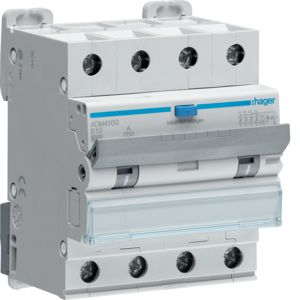 Hager aardlekautomaat / 3-polig + nul, 30mA, B10A / ADM410G