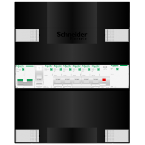 Schneider groepenkast 1 fase met 2 groepen + fornuisgroep, aardlekautomaat en beltrafo ADVA11224FTH1