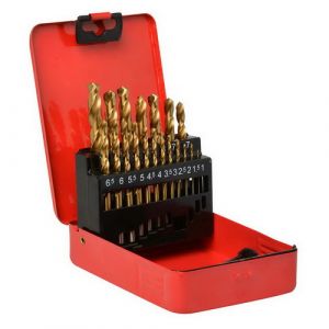 Borenset in metalen opbergbehuizing 19-delig 1 t/m 10MM