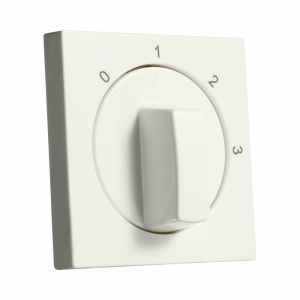 ION Centraalplaat met draaiknop driestandenschakelaar  V1/J1 Mat Alpin Wit 11.300.115