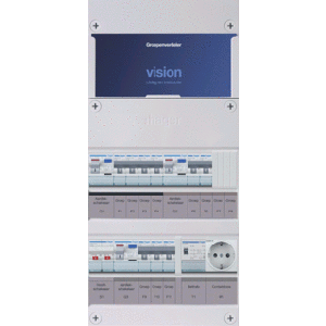 Groepenkast Hager | 9 Groepen 9 x Lichtgroepen 1 x Beltransformator 1 x Wandcontactdoos | 1 Fase | VKG423E-TW