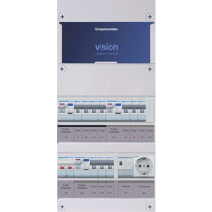 Groepenkast Hager | 10 Groepen 10 x Lichtgroepen 1 x Beltransformator 1 x Wandcontactdoos | 1 Fase | VKG433E-TW