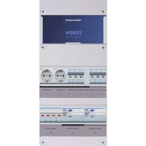 Groepenkast Hager | 6 Groepen 6 x Lichtgroepen 2 x Wandcontactdozen | 3 Fase | VKG33L-WW