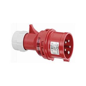 CEE faseomvormer, IP44, 32A, 5-polig, 400V, 6h, rood