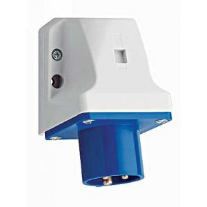 CEE wandapparaatstekker, IP44, 16A, 3-polig, 230V, 6h, blauw