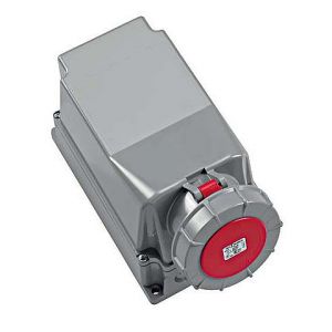 CEE wandcontactdoos, IP67, 125A, 5-polig, 400V, 6h, rood