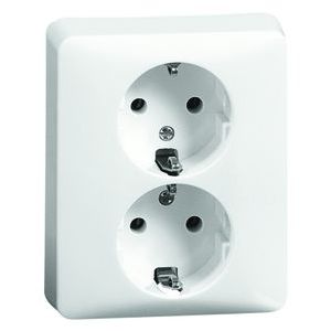 Peha | Wandcontactdoos randaarde 2-voudig (Steek) | Standaard Crème | 80.6512 W