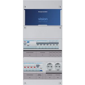 Groepenkast Hager | 5 Groepen 4 x Lichtgroepen 1 x Krachtgroepen 2 x Wandcontactdozen | 3 Fase | VKG310K-KWW