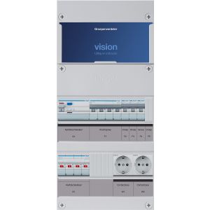 Groepenkast Hager | 4 Groepen 3 x Lichtgroepen 1 x Krachtgroep 2 x Wandcontactdozen | 3 Fase | VKG300K-KWW