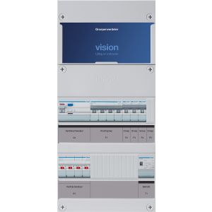 Groepenkast Hager | 4 Groepen 3 x Lichtgroepen 1 x Krachtgroep 1 x Beltransformator | 3 Fase | VKG300K-KT