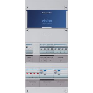 Groepenkast Hager | 3 Groepen 2 x Lichtgroepen 1 x Fornuisgroep 1 x Krachtgroep 1 x Beltransformator | 3 Fase | VKG20L-FKT