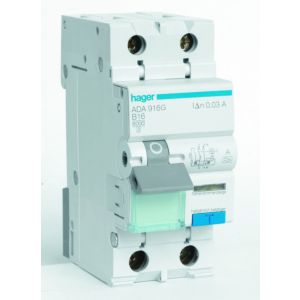 Hager aardlekautomaat / 2-polig, 30mA, B16A / ADA916G